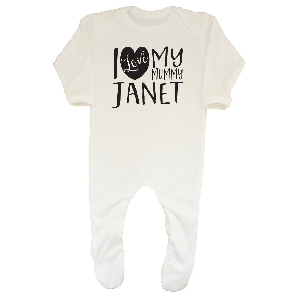 Personalised I Love My Family Baby Sleepsuit