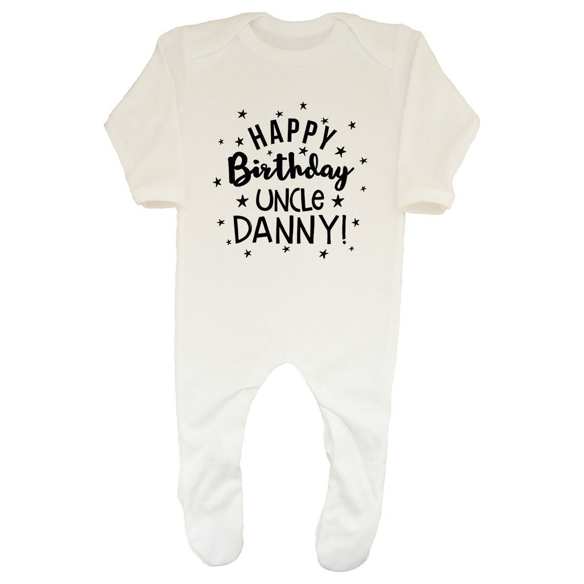 Personalised Happy Birthday Any Relation Baby Sleepsuit