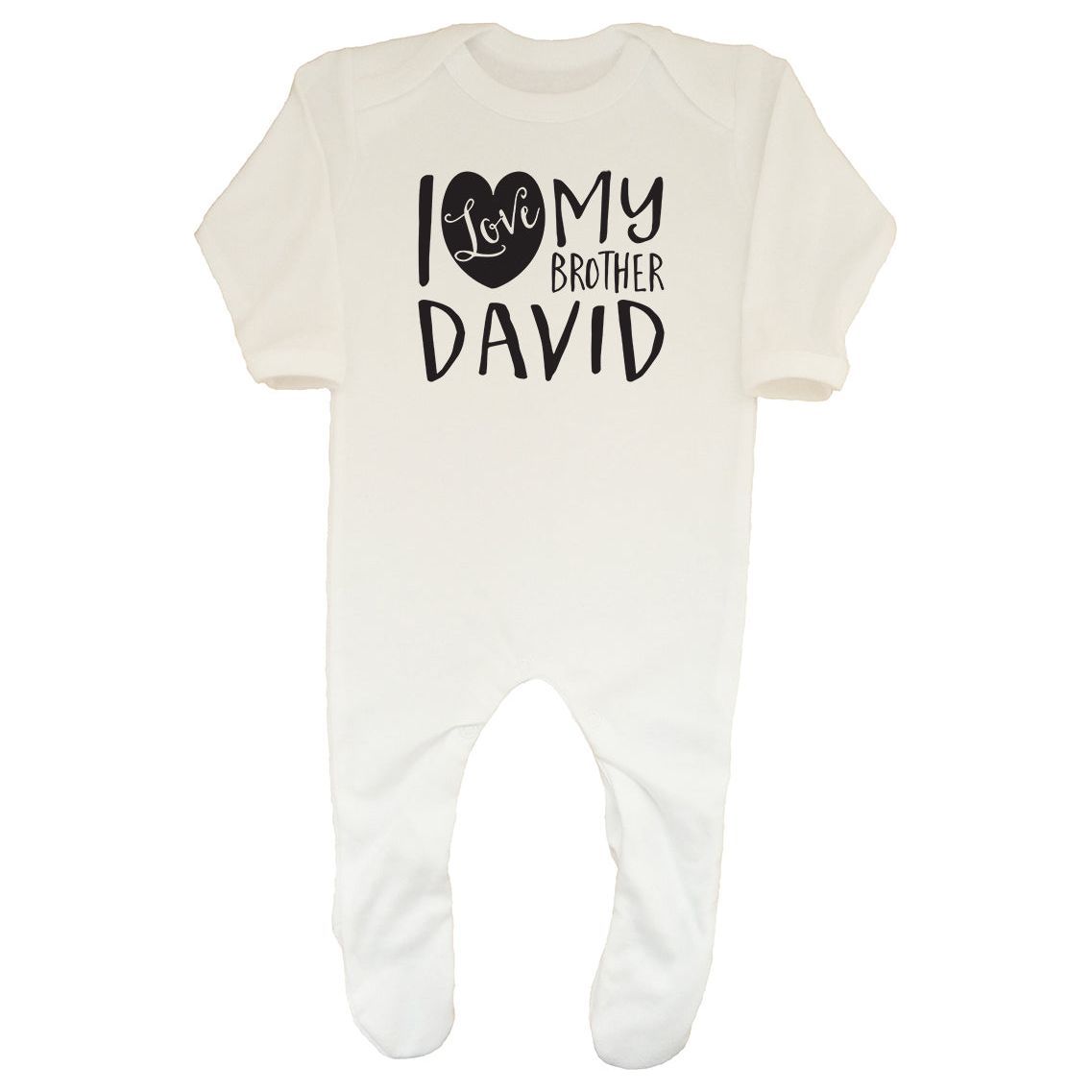 Personalised I Love My Family Baby Sleepsuit