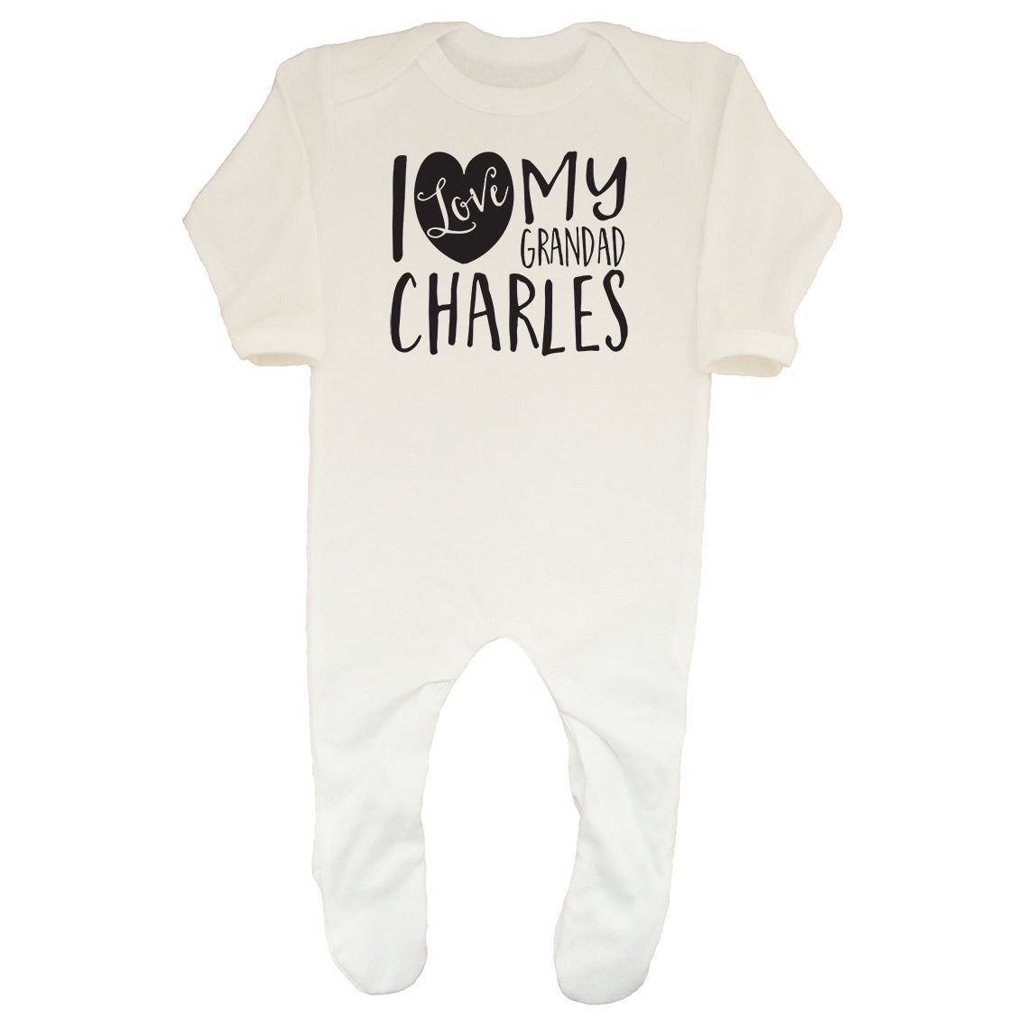Personalised I Love My Family Baby Sleepsuit