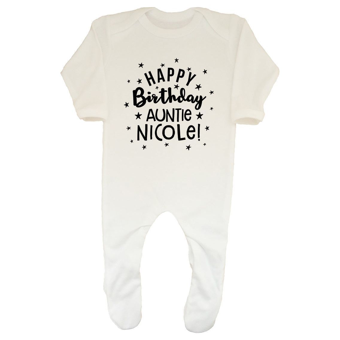 Personalised Happy Birthday Any Relation Baby Sleepsuit